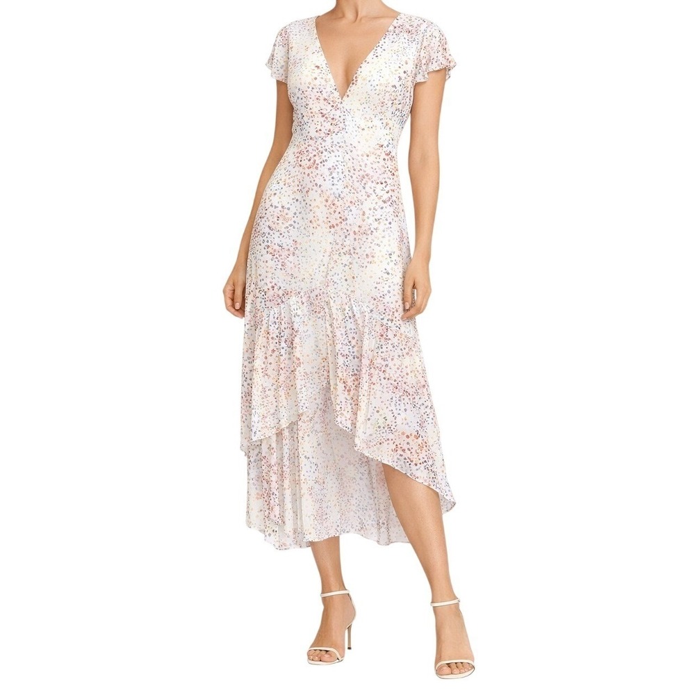 HUTCH Confetti High Low Midi Dress‎ Romantic Ruffle Wedding Guest 6